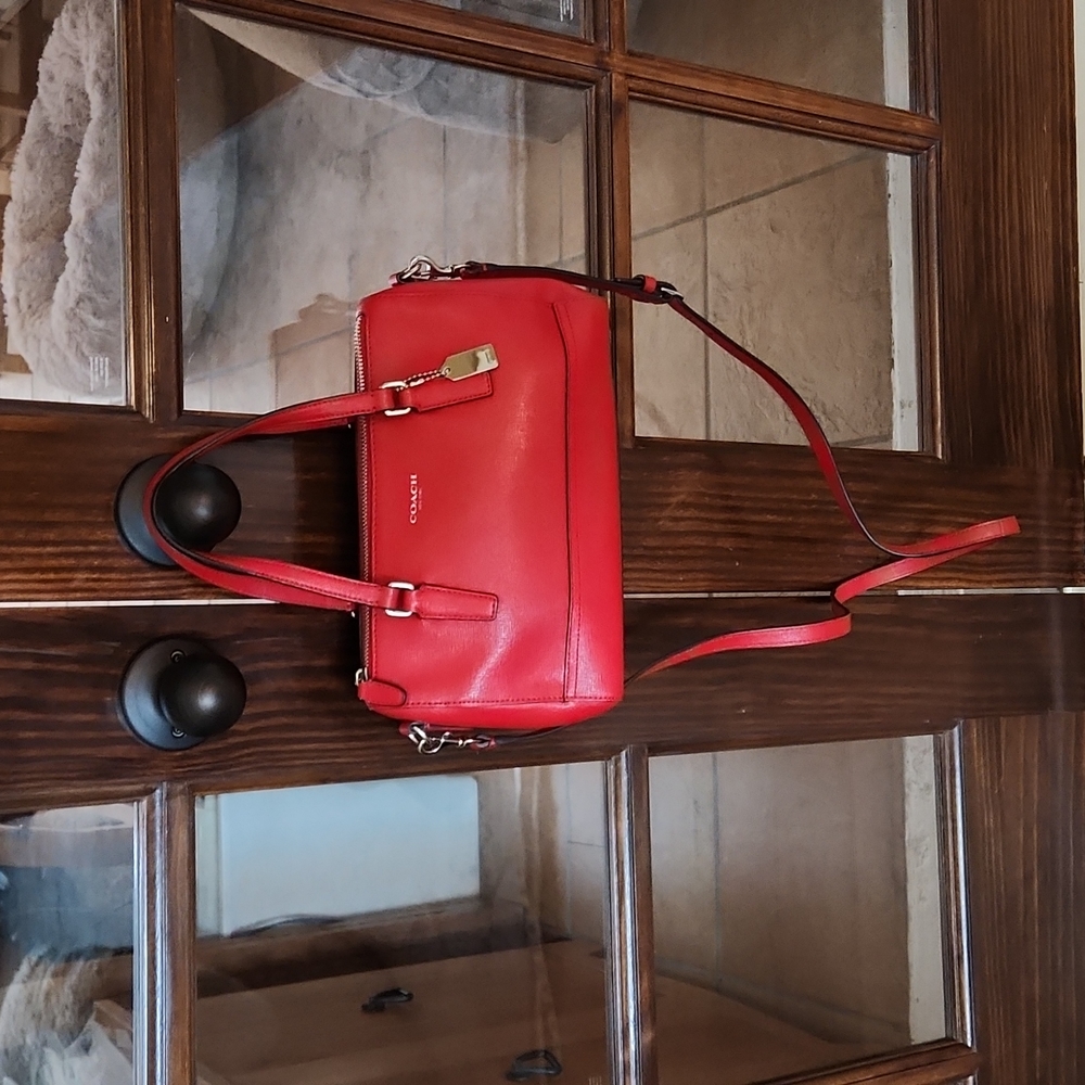NWOT Coach Saffiano Small Red Leather Satchel/Crossbody ❤️💄 - Picture 15 of 15